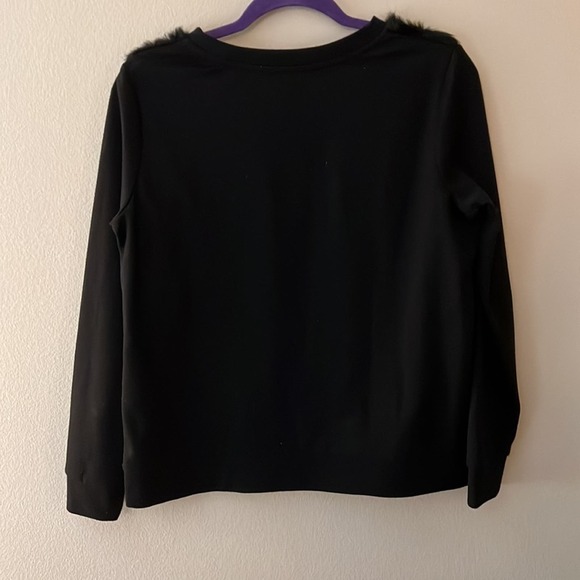 Club Monaco Crew Neck Faux Fur Front Pullover Sweater Size L - Picture 6 of 7